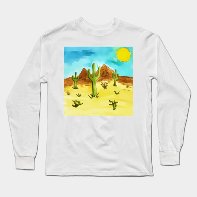 Saguaro cactus as seen in the Saguaro National Park in Arizona Long Sleeve T-Shirt by WelshDesigns